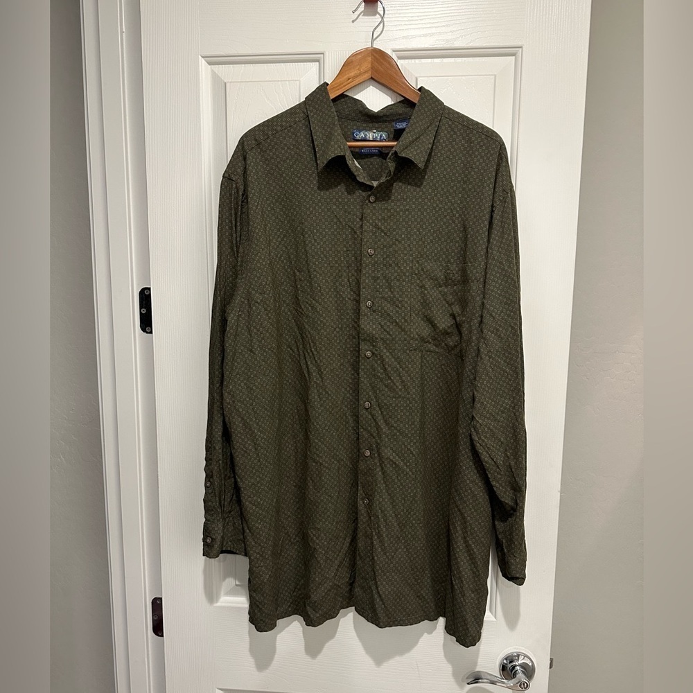 Campia Mens Modern Fit Long Sleeve Printed Button-Down Shirt 3XLT